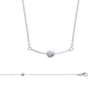 Collier argent massif 925 rhodié longueur 45 cm