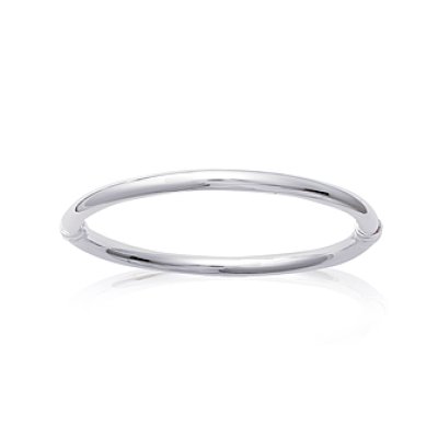 Jonc argent massif 925 rhodié diamètre 62 mm