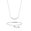 Collier argent massif 925 rhodié et oxyde de zirconium