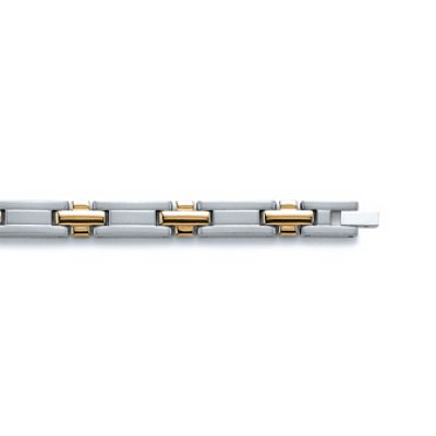 Bracelet acier 3 microns bicolore longueur 21 cm