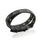 Bracelet pour femme en cuir noir percé avec 2 tours longueur 19 cm