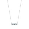 Collier argent massif 925 rhodié et pierre de synthèse longueur 45 cm