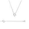 Collier argent massif 925 rhodié et oxyde de zirconium longueur 45 cm