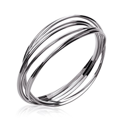 Jonc argent massif 925 rhodié diamètre 66 mm