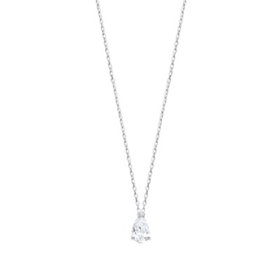 Collier argent massif 925 rhodié et oxyde de zirconium longueur 45 cm