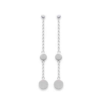 Boucles d'oreilles 52 mm pendantes chaîne - Loana - argent massif 925 rhodié