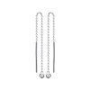 Boucles d'oreilles 40 mm fil chaîne - Jodie - argent 925 rhodié - zirconium