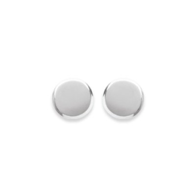 Boucles d'oreilles puces rondes 6 mm tiges clous - Romie - argent 925 rhodié