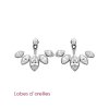 Boucles d'oreilles contour de lobe 15 mm - Mila - argent massif rhodié - zircons