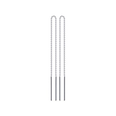 Boucles chaînes d'oreilles 70 mm batons - Lola - argent massif 925/000 rhodié