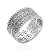 Bague argent massif 925 rhodié et oxyde de zirconium