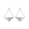 Boucles d'oreilles 33 mm chaînes triangle - Rita - argent massif 925/000 rhodié