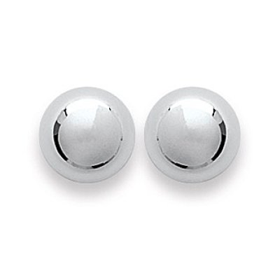 Boucles d'oreilles demi boule 10 mm - Aïda - argent massif 925/000 rhodié