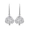 Boucles d'oreilles 30 mm dormeuses arbre de vie - Line - argent 925/000 rhodié