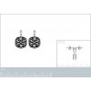 Boucles d'oreilles clous pendantes femme en acier inoxydable et émail noir tribal