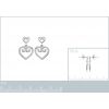 Boucles d'oreilles clous coeurs femme pendantes avec coeur en acier inoxydable