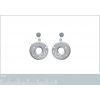 Boucles d'oreilles pendantes femme rondes acier inoxydable et oxyde de zirconium