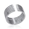 Bague argent massif 925 rhodié et oxyde de zirconium micro serti