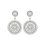 Boucles d'oreilles pendantes soleils Argent rhodié Zirconium 26mm x 16mm tiges
