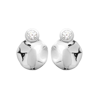 Boucles d'oreilles Argent 925 rhodié brillant Zirconium