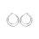 Boucles d'oreilles Créoles Argent 925 rhodié double anneau 28mm x 2mm