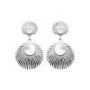 Boucles d'oreilles Nacre femme pendantes Argent 925 rhodié