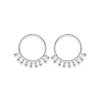 Boucles d'oreilles Argent 925 rhodié anneaux petites boules pendantes