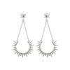 Boucles d'oreilles pendantes soleil chaîne Argent 925 rhodié