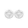 Boucles d'oreilles puces rondes incas maya femme Argent 925 rhodié