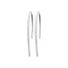 Crochets longs Boucles d'oreilles pendantes femme Argent 925 rhodié Oxydes de Zirconium