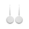 Boucles d'oreilles pendantes crochets Argent 925 rhodié rondes dentelées