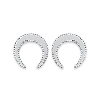 Boucles d'oreilles croissants de lune Argent 925 rhodié