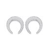 Boucles d'oreilles croissants de lune Argent 925 rhodié