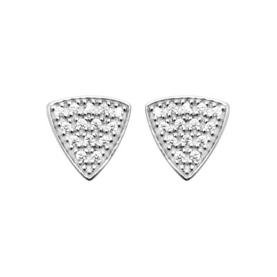 Puces d'oreilles Argent 925 rhodié triangulaires Oxyde de Zirconium