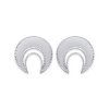 Boucles d'oreilles femme puces Argent 925 rhodié croissant de lune inversé