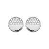 Boucles d'oreilles puces femme demi cercle Argent rhodié Zircons