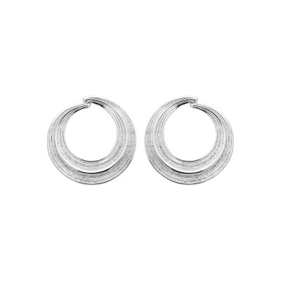 Boucles d'oreilles anneaux larges Argent 925 rhodié pendantes