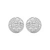 Boucles d'oreilles puces rondes femme Argent 925 rhodié et zircons