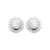 Boucles puces d'oreilles femme Argent 925 rhodié rondes Zircons sertis