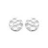 Boucles d'oreilles rondes puces femme Argent 925 rhodié martelé