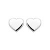 Boucles d'oreilles puces femme coeur Argent 925 rhodié