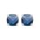 Boucles d'oreilles puces carrés Pierre de synthèse bleue Argent 925 rhodié 8mm