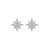 Boucles d'oreilles étoiles Argent 925 rhodié et Oxyde de Zirconium