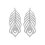 Boucles d'oreilles pendantes Argent 925 rhodié femme plumes 20mm x 8mm