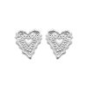 Boucles d'oreilles puces coeurs femme Argent 925 rhodié