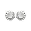 Boucles d'oreilles Nacre Argent rhodié rondes maillons ajourés