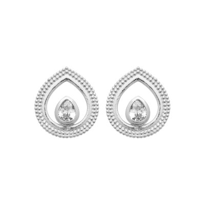 Boucles d'oreilles femme Argent 925 rhodié et Oxyde de Zirconium