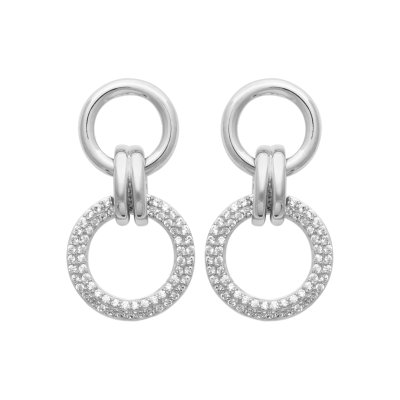 Boucles d'oreilles femme Argent 925 rhodié et Oxyde de Zirconium