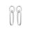 Boucles d'oreilles femme Argent 925 rhodié maillons pendantes 22mm x 6mm tiges