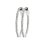 Boucles d'oreilles Créoles Argent 925 rhodié polygone Zircons 20mm x 3mm